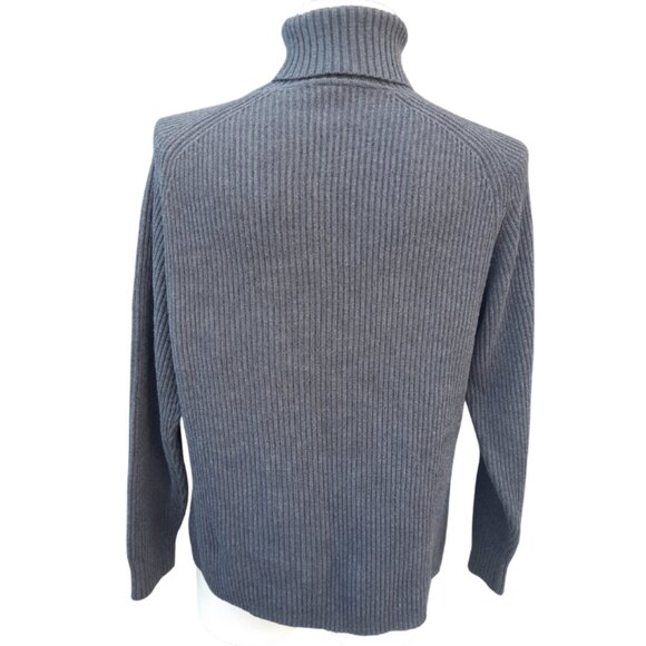 GAP SZ M Grey 100% Cotton Turtleneck Men's Vintage Sweater - Picture 2 of 15